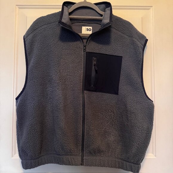 SO Blue Sherpa Vest Sz L - Picture 1 of 8